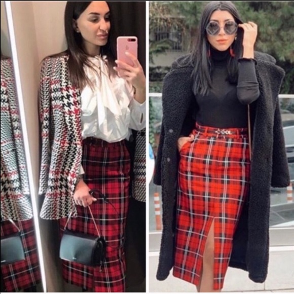 Zara Dresses & Skirts - Zara plaid pencil skirt. Bloggers favorite